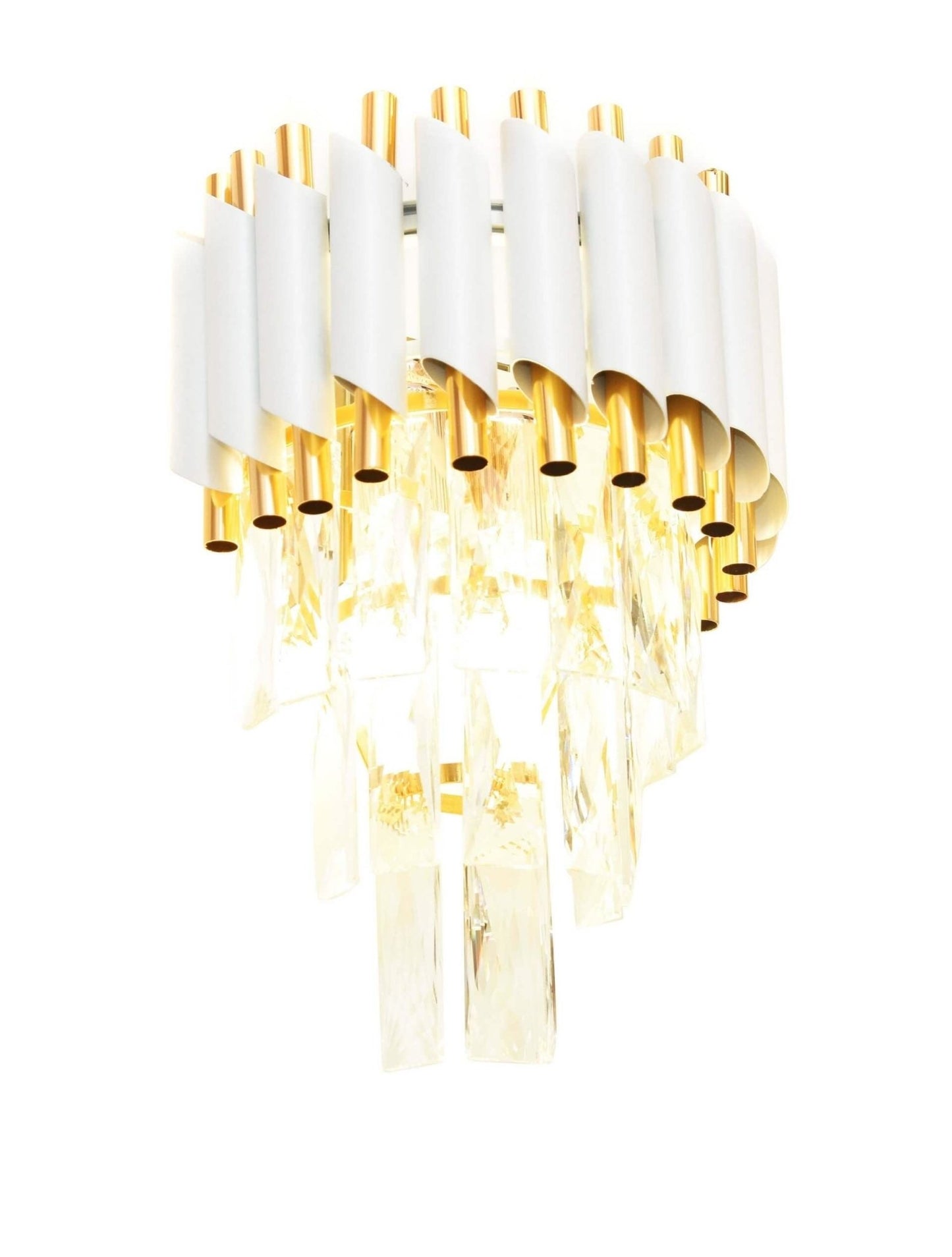WALL LAMP CRYSTAL WALL LAMP WHITE AND GOLD MAZINI W2 - LuminaLux