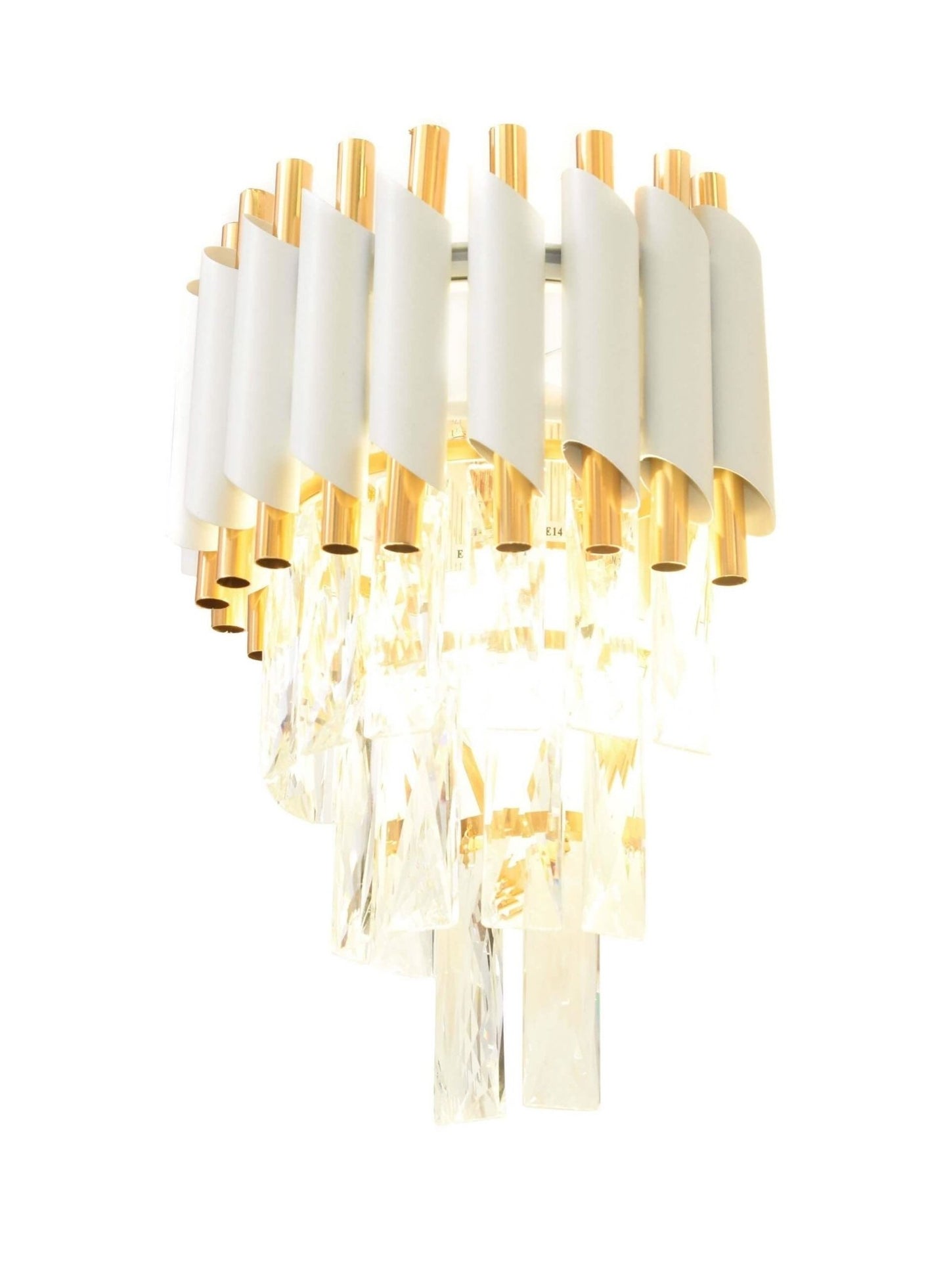 WALL LAMP CRYSTAL WALL LAMP WHITE AND GOLD MAZINI W2 - LuminaLux