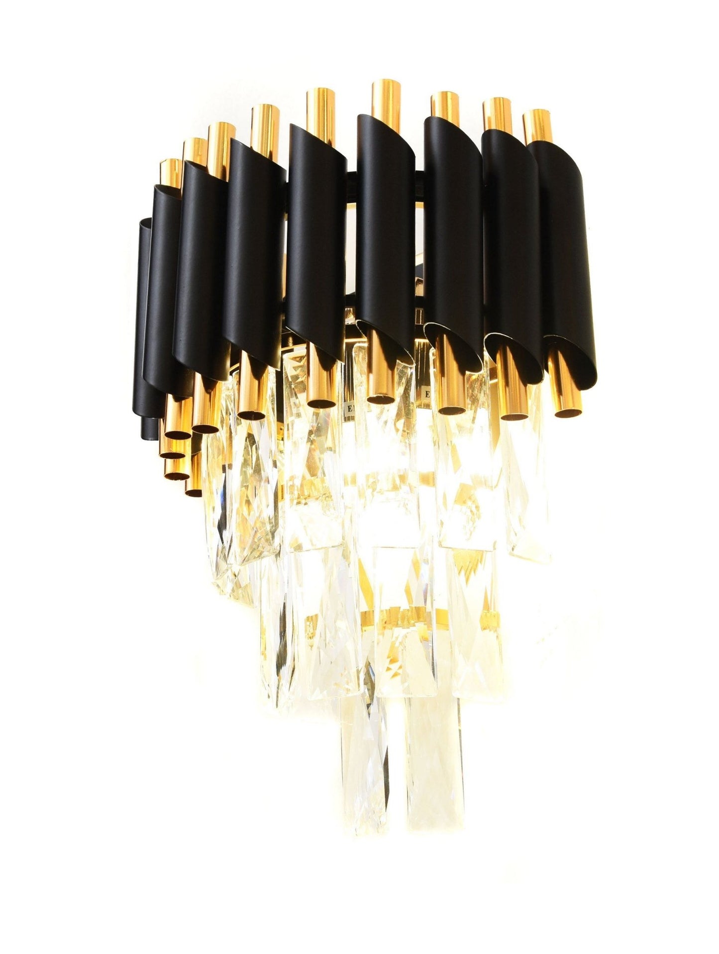 WALL LAMP WALL SCONCE CRYSTAL BLACK AND GOLD MAZINI W2 - LuminaLux
