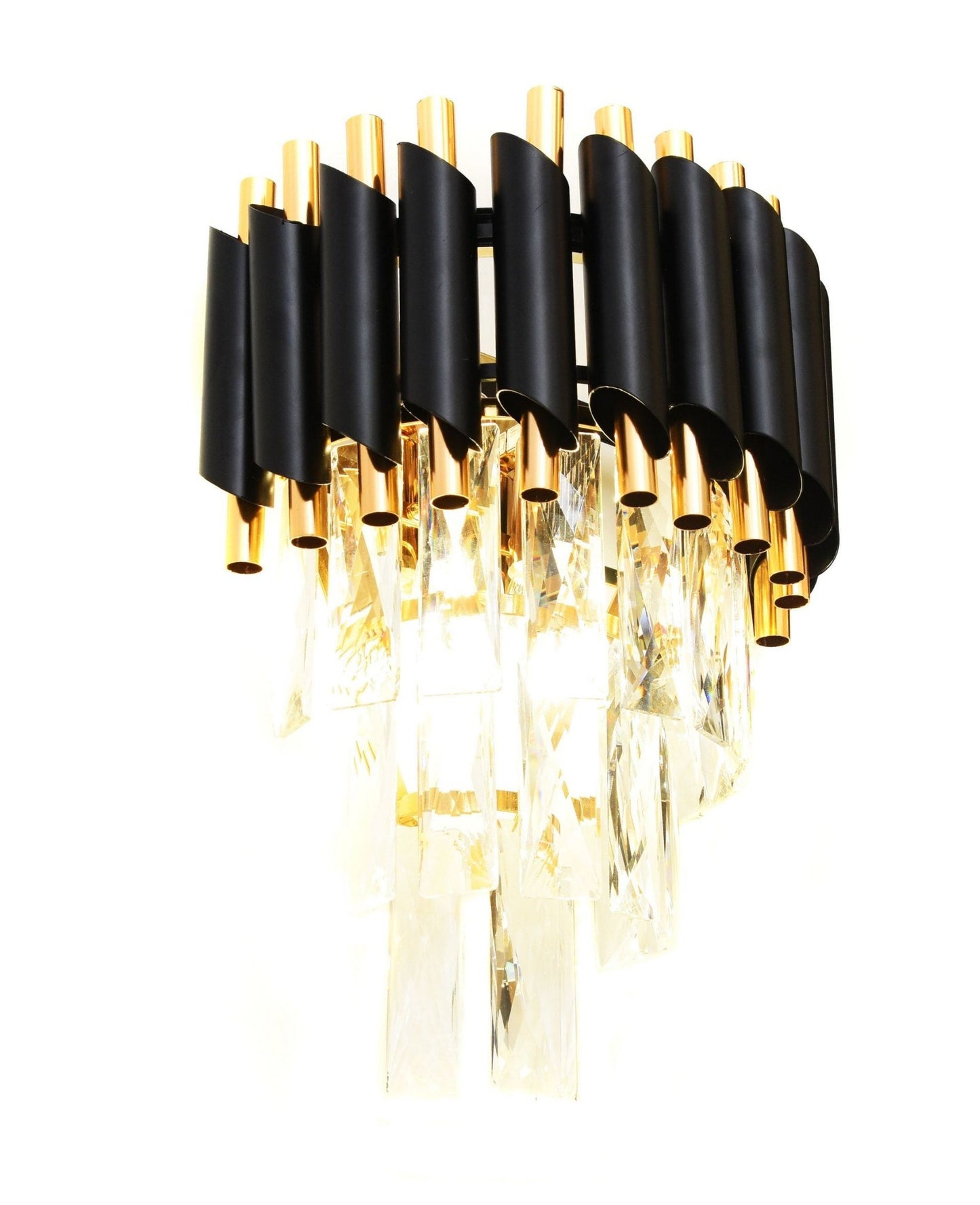 WALL LAMP WALL SCONCE CRYSTAL BLACK AND GOLD MAZINI W2 - LuminaLux