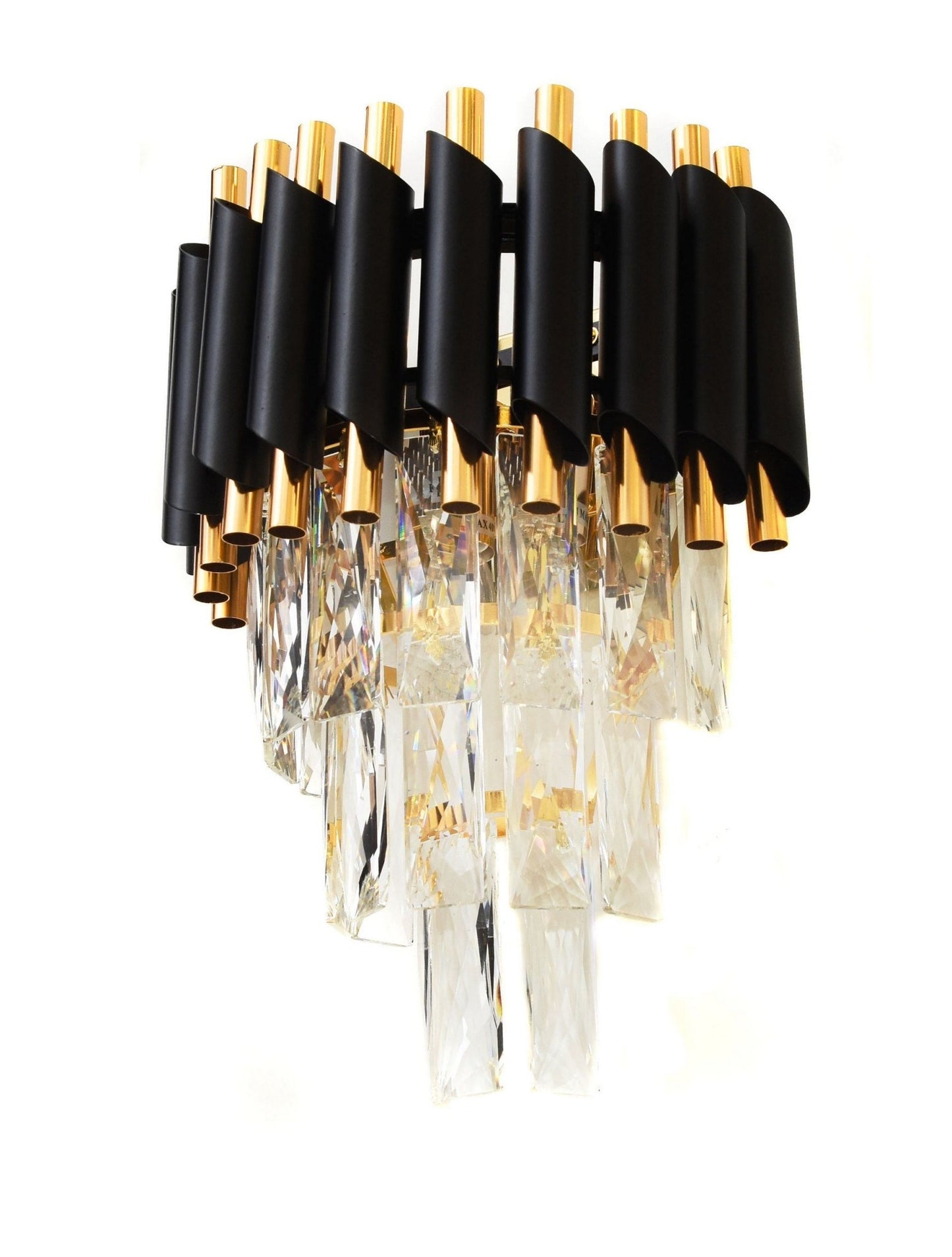 WALL LAMP WALL SCONCE CRYSTAL BLACK AND GOLD MAZINI W2 - LuminaLux