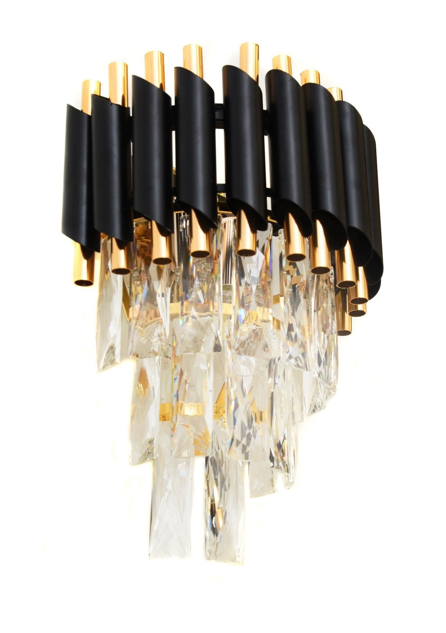 WALL LAMP WALL SCONCE CRYSTAL BLACK AND GOLD MAZINI W2 - LuminaLux