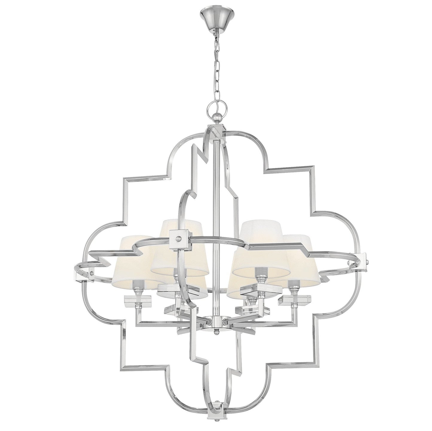 WHITE CHROME MODERN PENDANT LAMP BALTIMORE W6 - LuminaLux