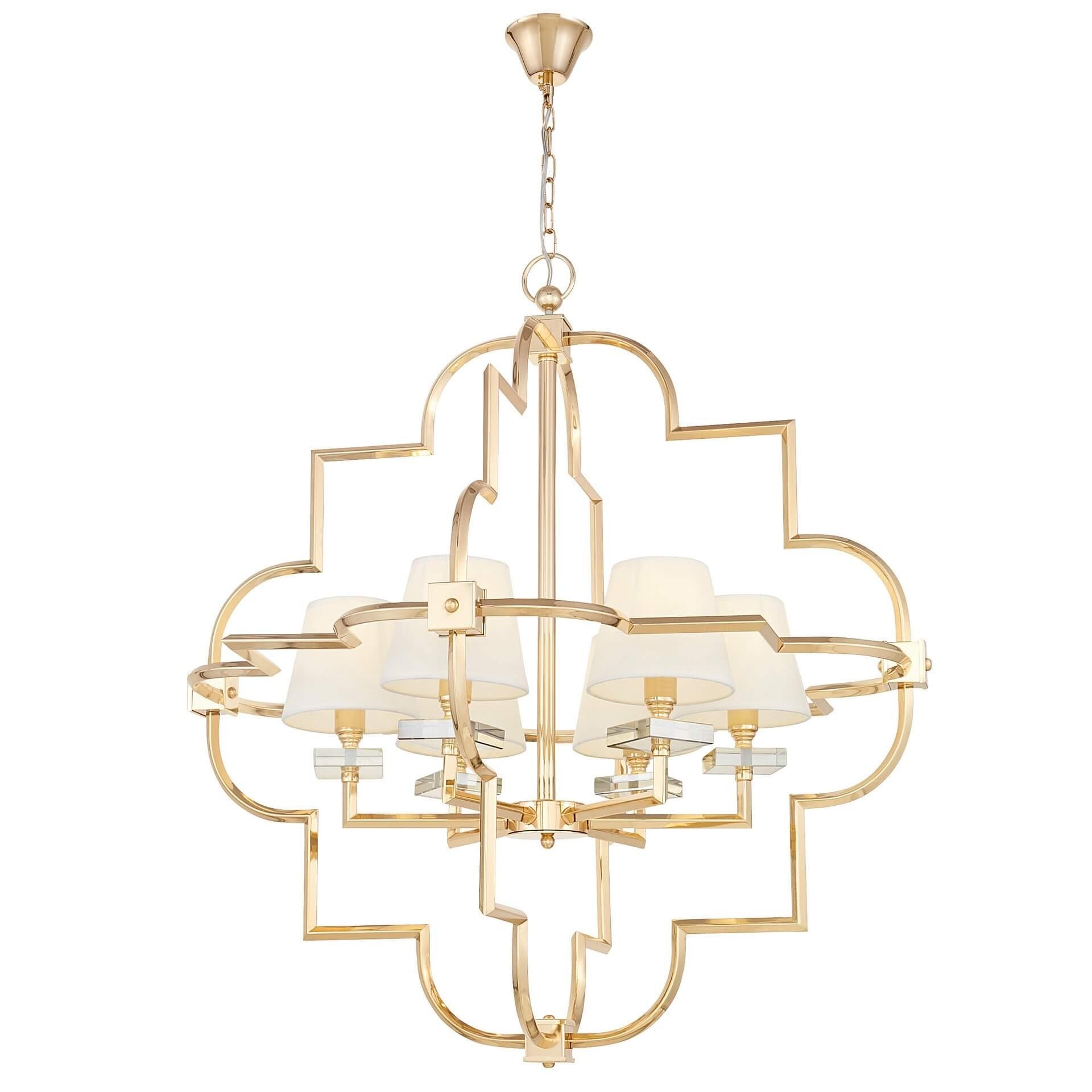 BALTIMORE W6 MODERN WHITE - GOLD PENDANT LAMP - LuminaLux