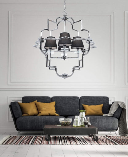 BLACK - CHROME MODERN PENDANT LAMP BALTIMORE W4 - LuminaLux