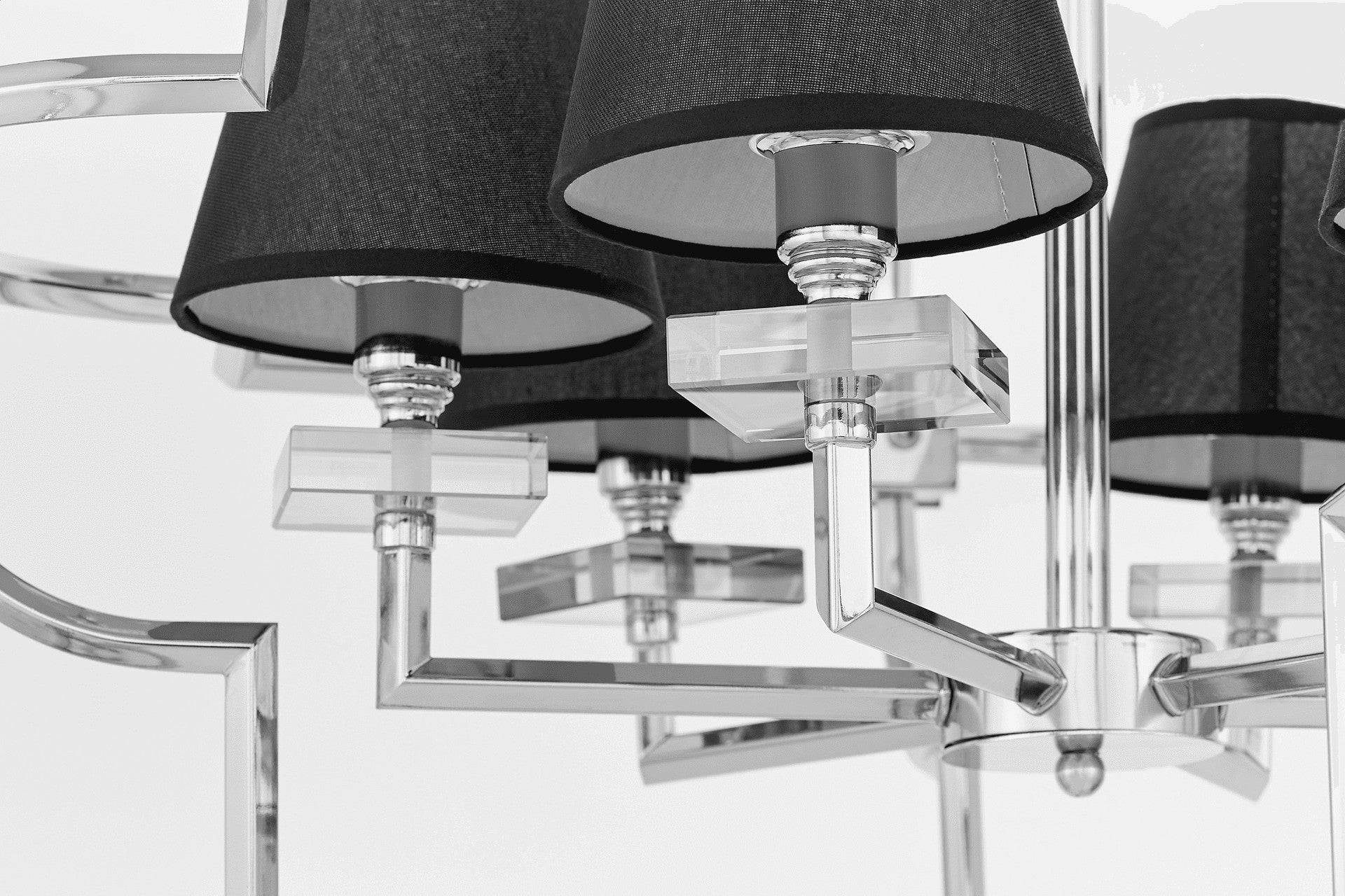 BLACK - CHROME MODERN PENDANT LAMP BALTIMORE W6 - LuminaLux