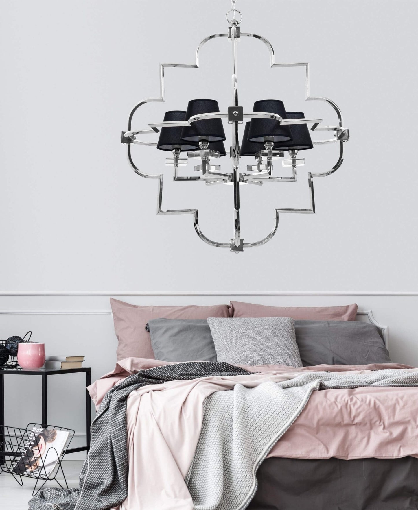 BLACK - CHROME MODERN PENDANT LAMP BALTIMORE W6 - LuminaLux
