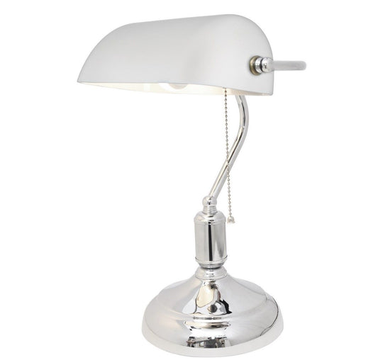 CLASSIC BANKER DESK LAMP WHITE BANKER CLASSIC - LuminaLux