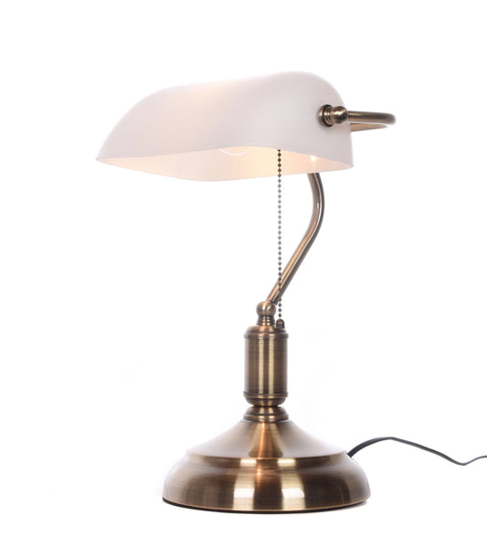 CLASSIC BANKER DESK LAMP WHITE BANKER CLASSIC - LuminaLux