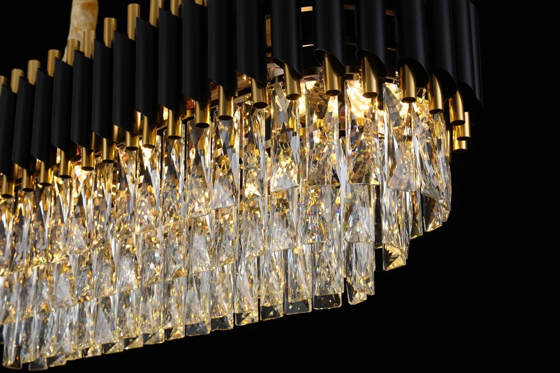 CLASSIC BLACK AND GOLD MAZINI PRO CRYSTAL CHANDELIER - LuminaLux