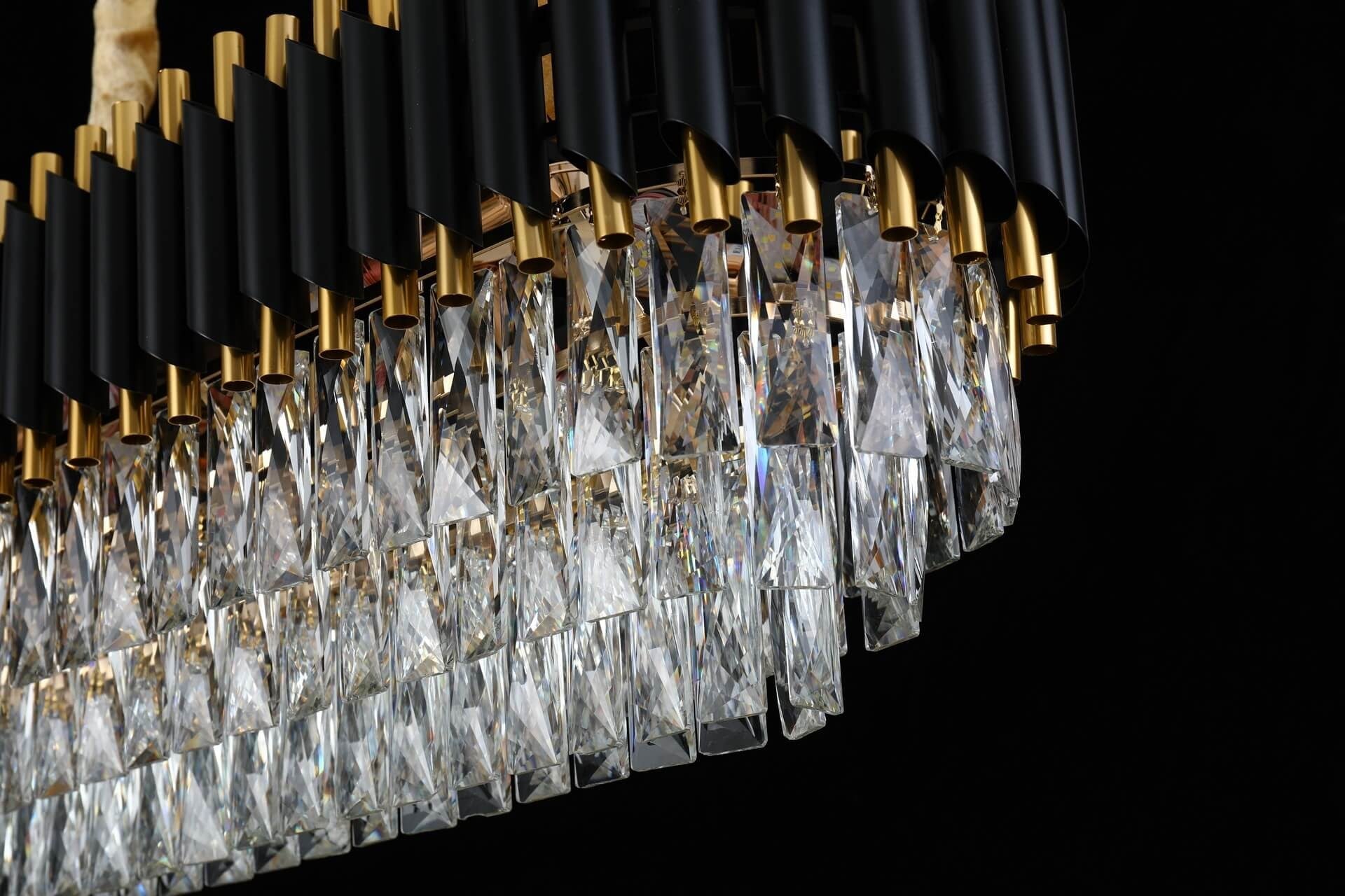 CLASSIC BLACK AND GOLD MAZINI PRO CRYSTAL CHANDELIER - LuminaLux