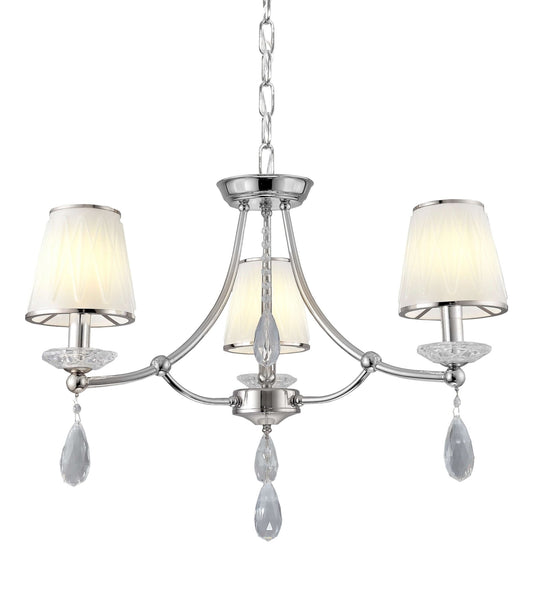CLASSIC CHROME CRYSTAL CHANDELIER DOMINNI W3 - LuminaLux