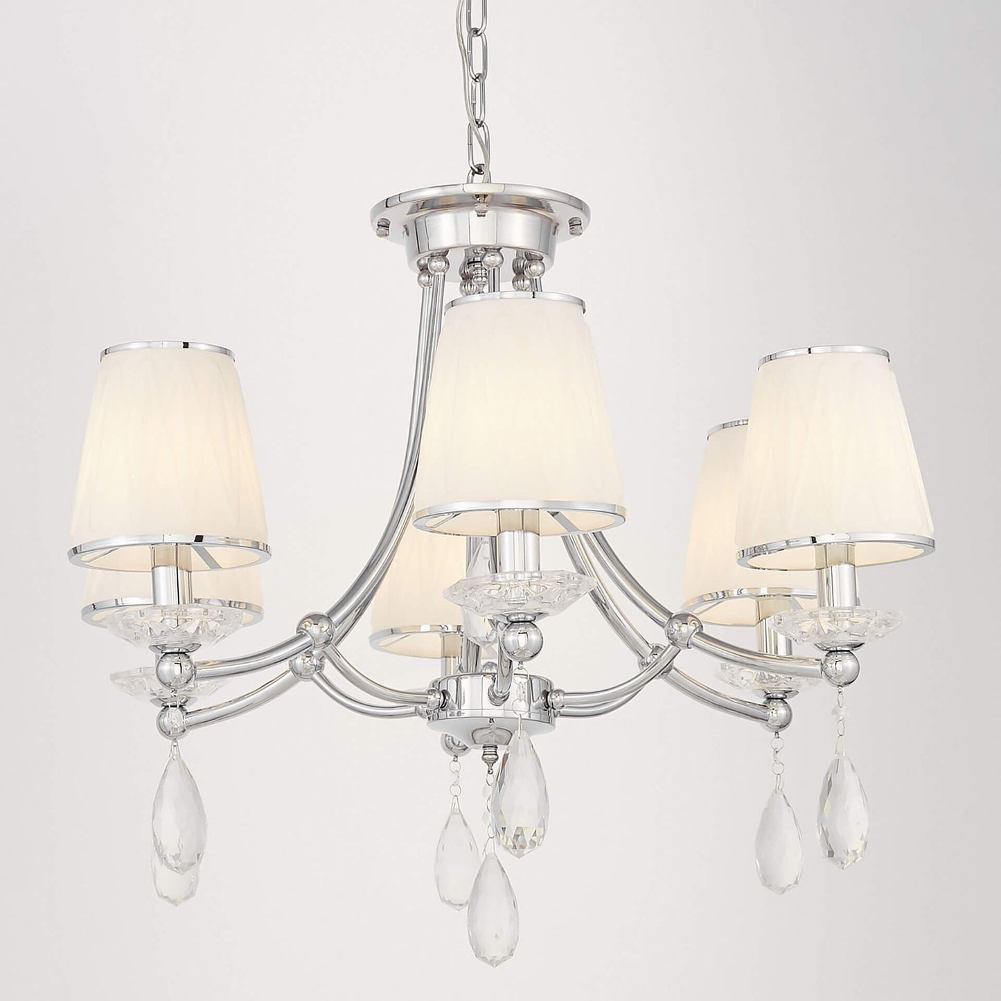 CLASSIC CHROME CRYSTAL CHANDELIER DOMINNI W6 - LuminaLux