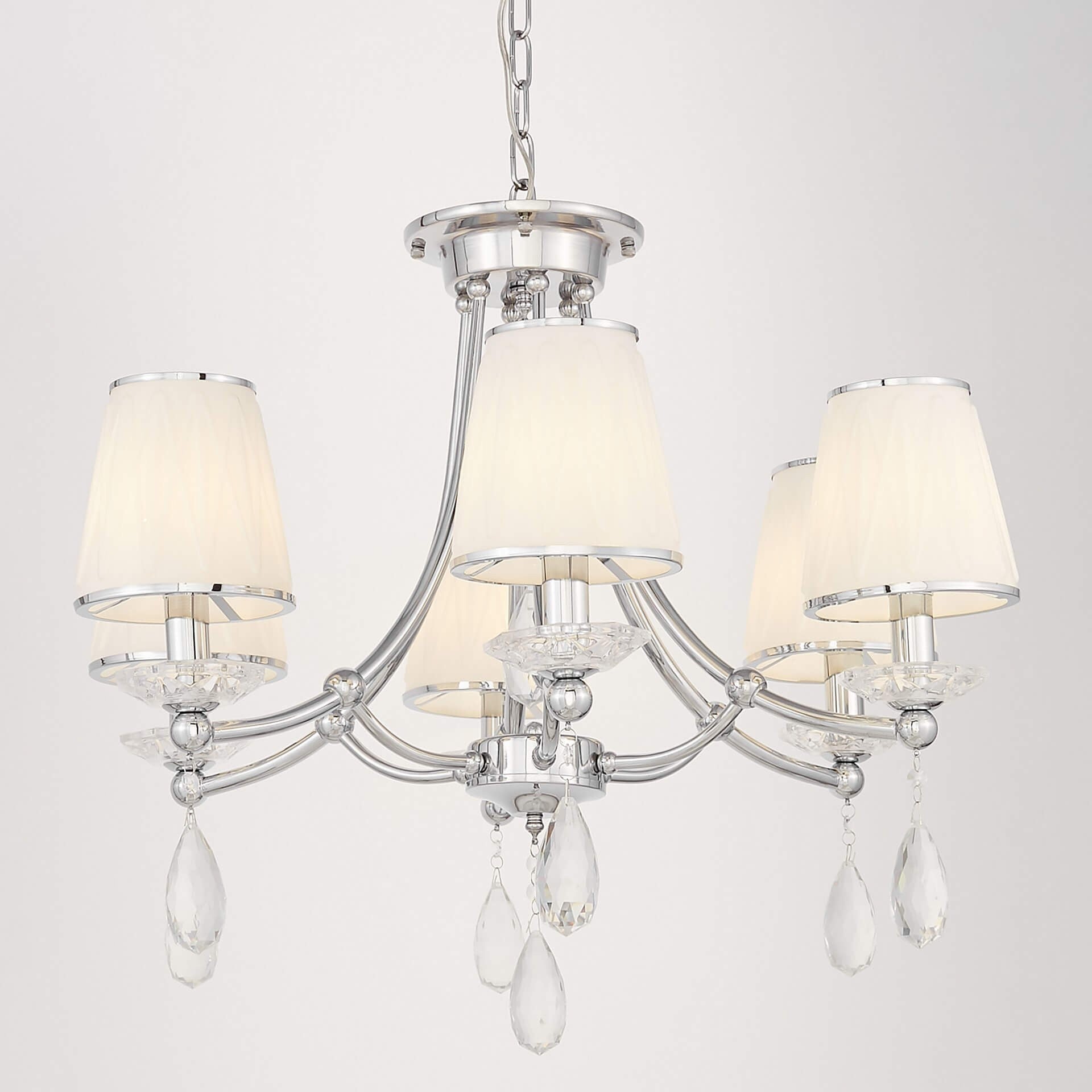 CLASSIC CHROME CRYSTAL CHANDELIER DOMINNI W6 - LuminaLux