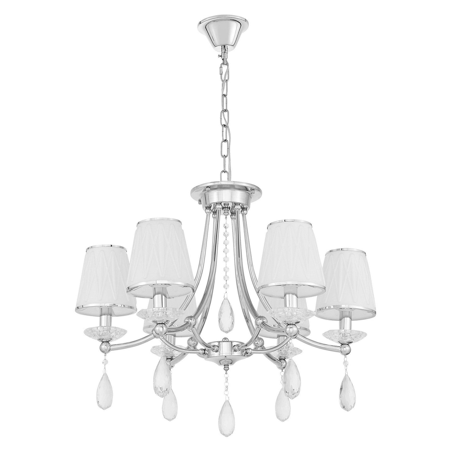 CLASSIC CHROME CRYSTAL CHANDELIER DOMINNI W6 - LuminaLux
