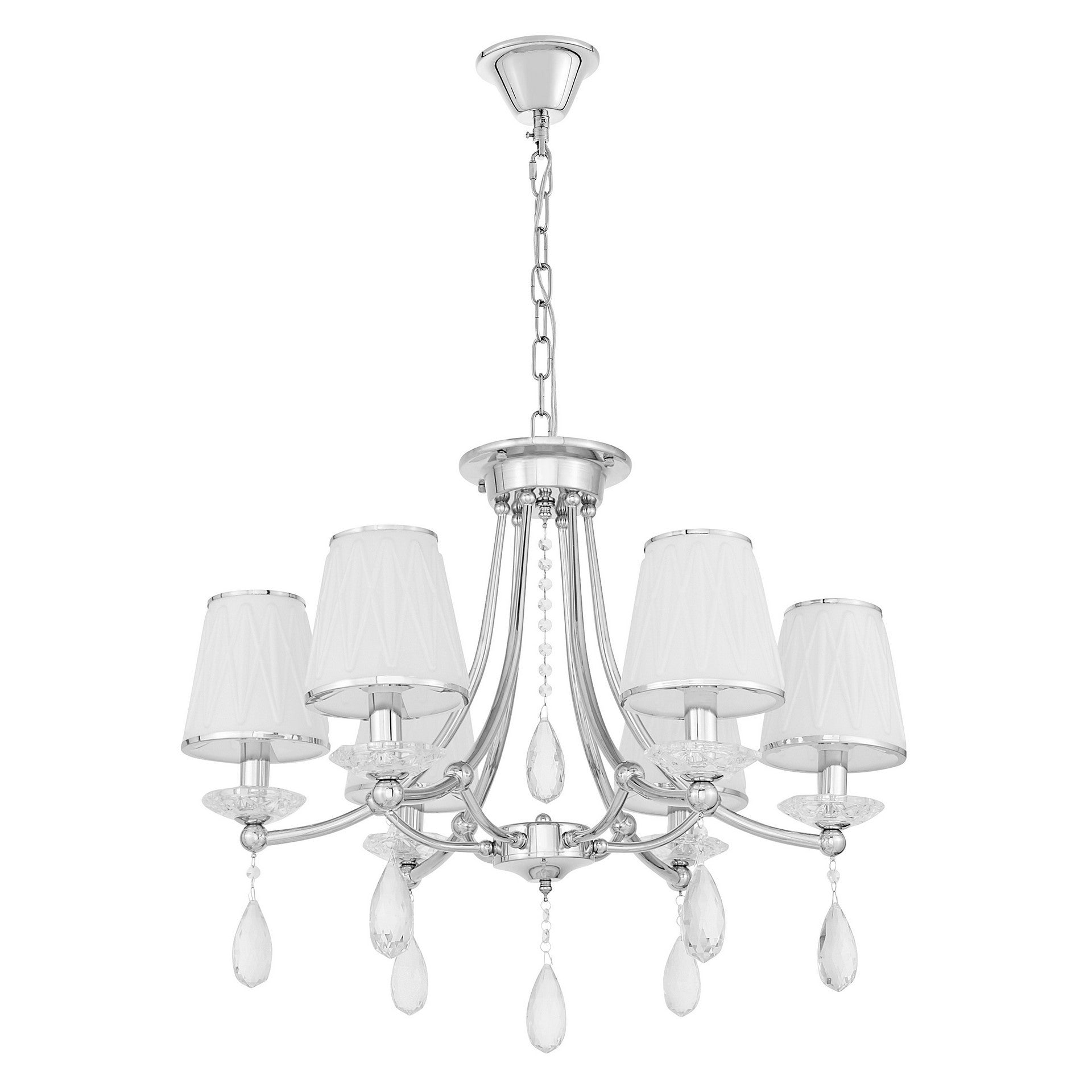 CLASSIC CHROME CRYSTAL CHANDELIER DOMINNI W6 - LuminaLux