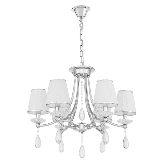 CLASSIC CHROME CRYSTAL CHANDELIER DOMINNI W6 - LuminaLux