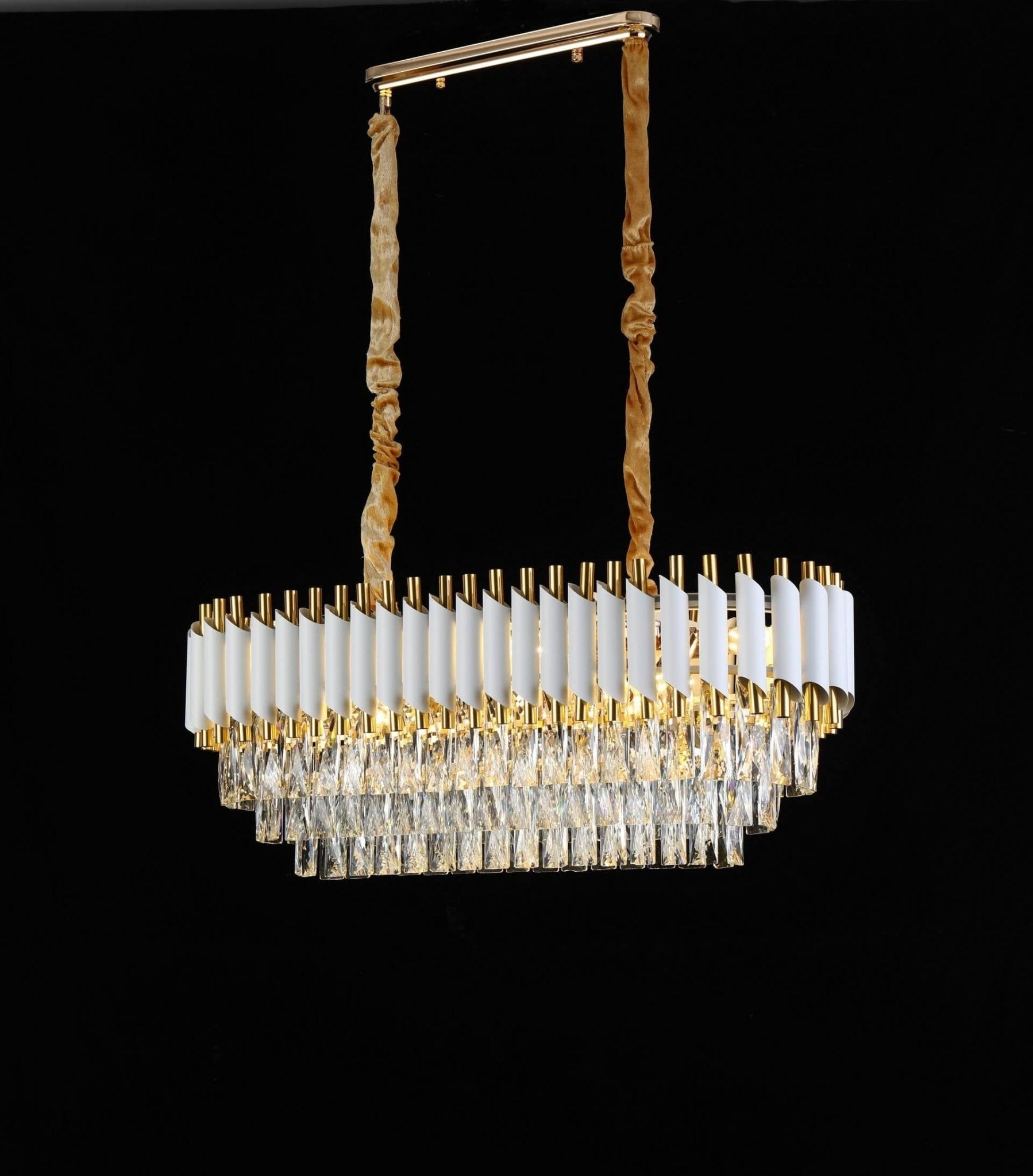 CLASSIC CRYSTAL CHANDELIER WHITE AND GOLD MAZINI PRO - LuminaLux