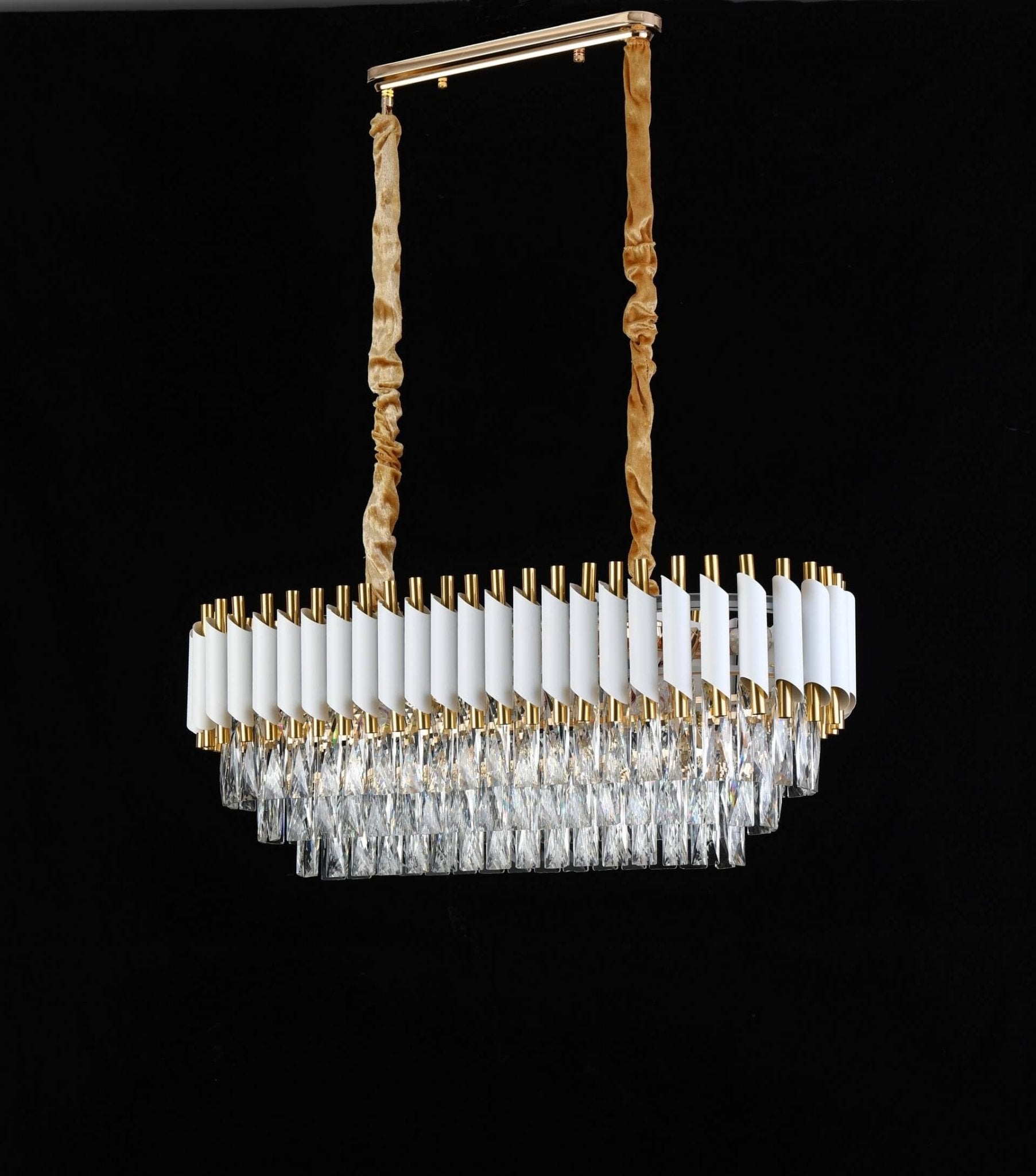CLASSIC CRYSTAL CHANDELIER WHITE AND GOLD MAZINI PRO - LuminaLux