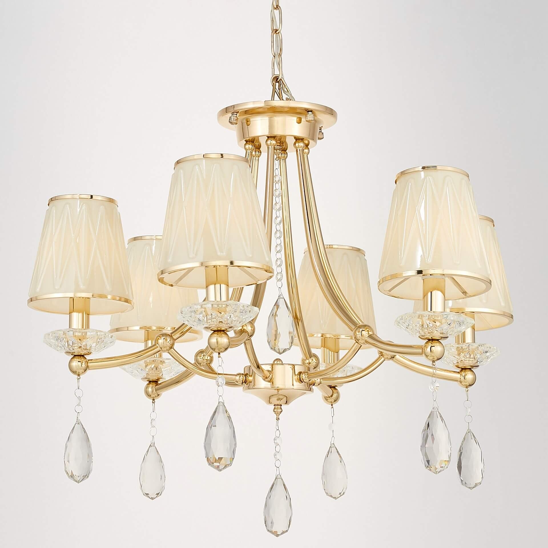 CLASSIC GOLD CRYSTAL CHANDELIER DOMINNI W6 - LuminaLux