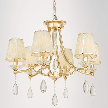 CLASSIC GOLD CRYSTAL CHANDELIER DOMINNI W6 - LuminaLux