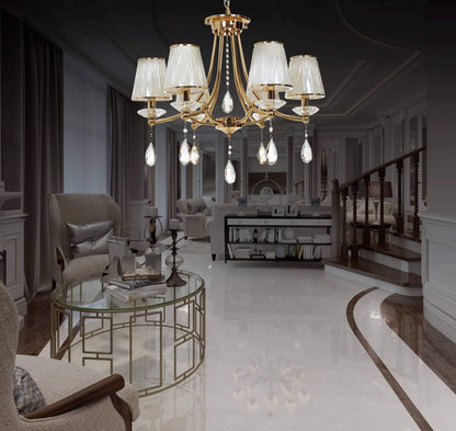CLASSIC GOLD CRYSTAL CHANDELIER DOMINNI W6 - LuminaLux