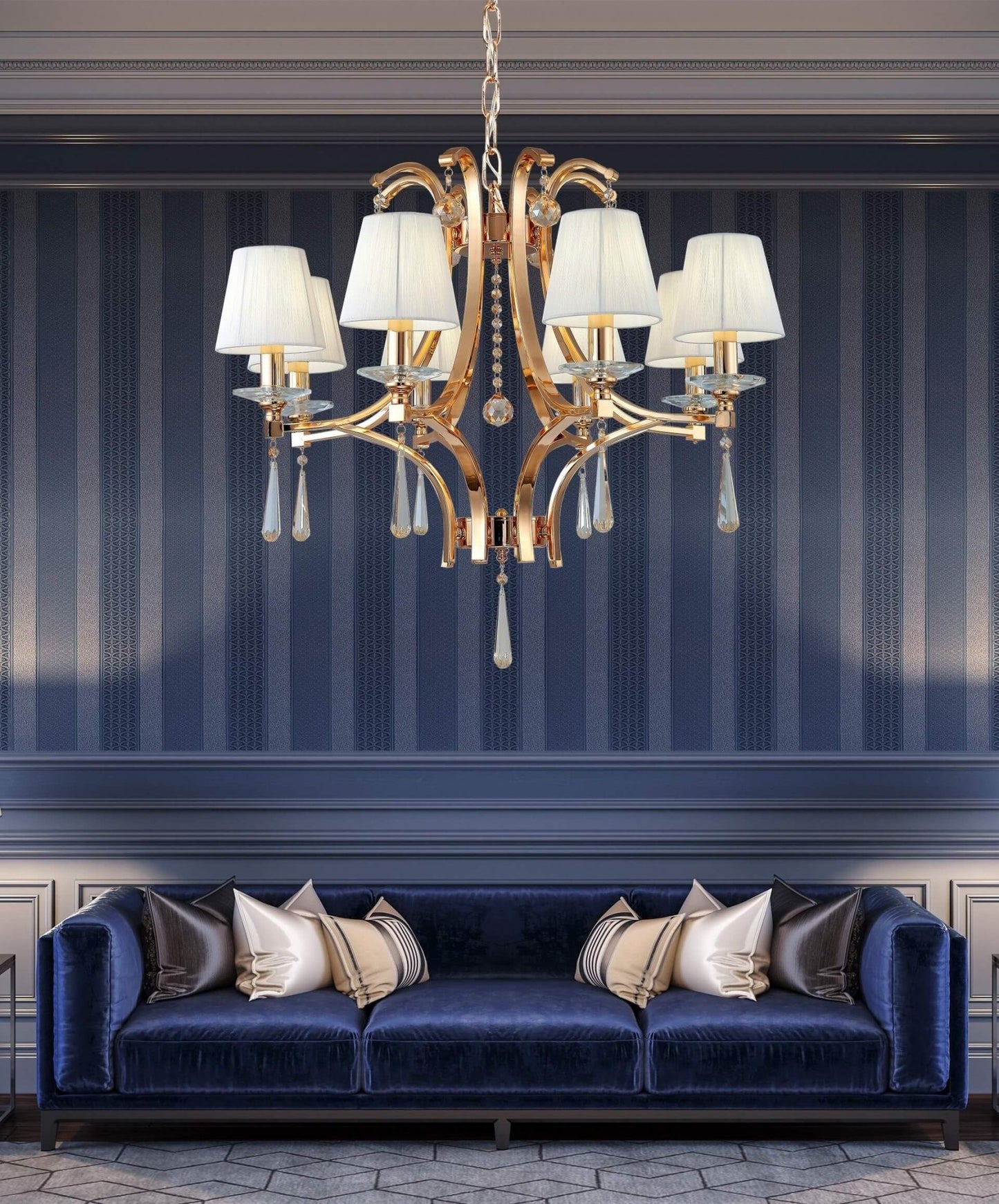 CLASSIC GOLD CRYSTAL CHANDELIER VENISIA W8 - LuminaLux