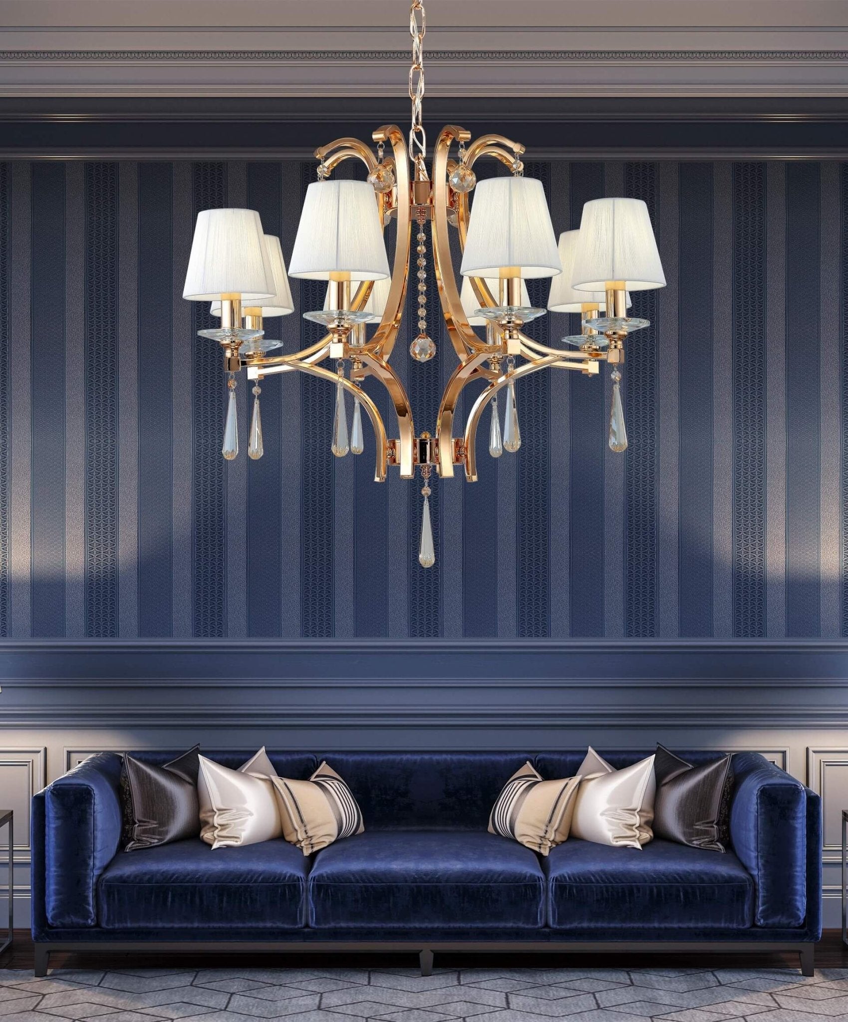 CLASSIC GOLD CRYSTAL CHANDELIER VENISIA W8 - LuminaLux