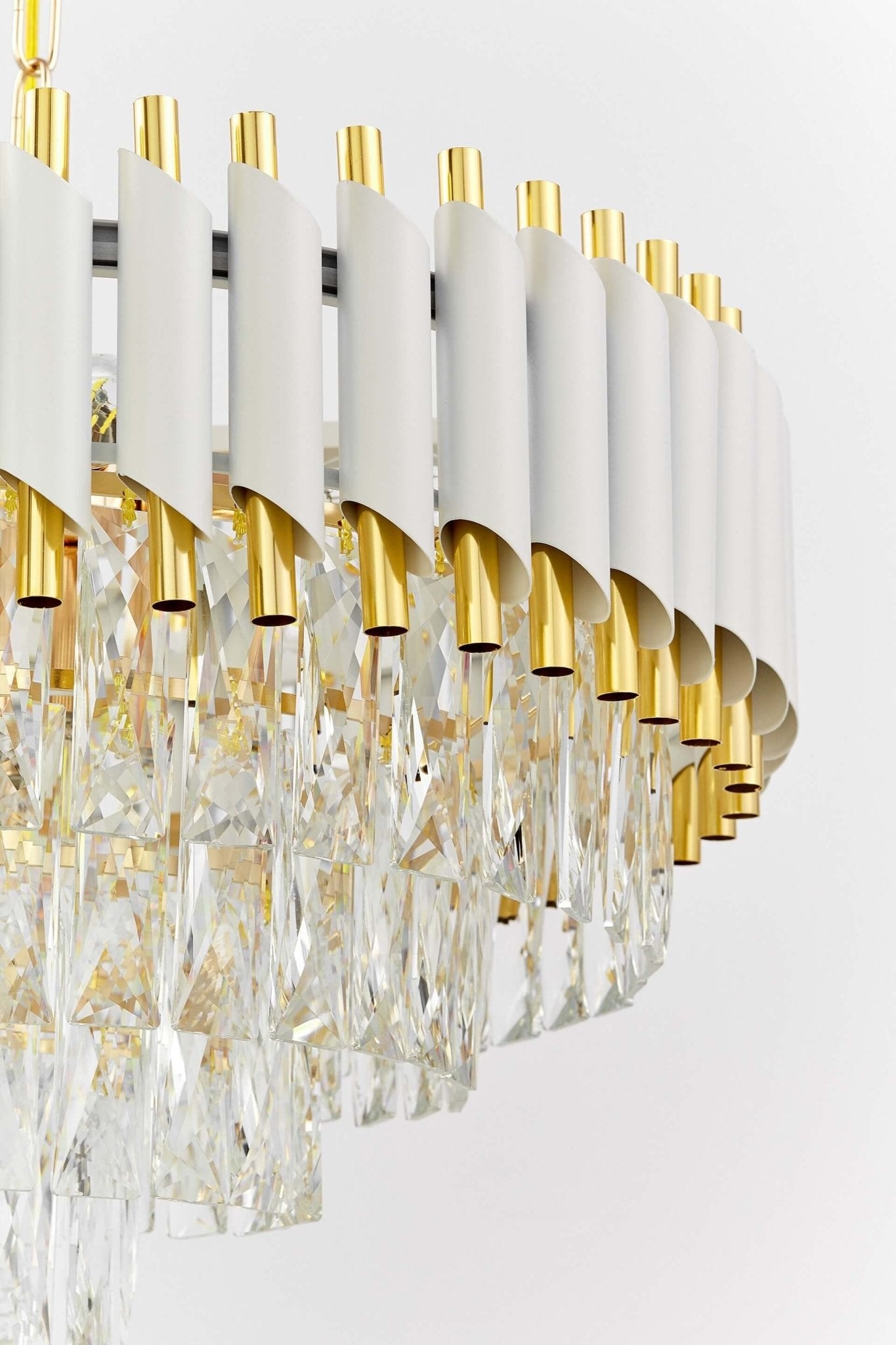 CLASSIC MAZINI D50 WHITE - GOLD CRYSTAL CHANDELIER - LuminaLux