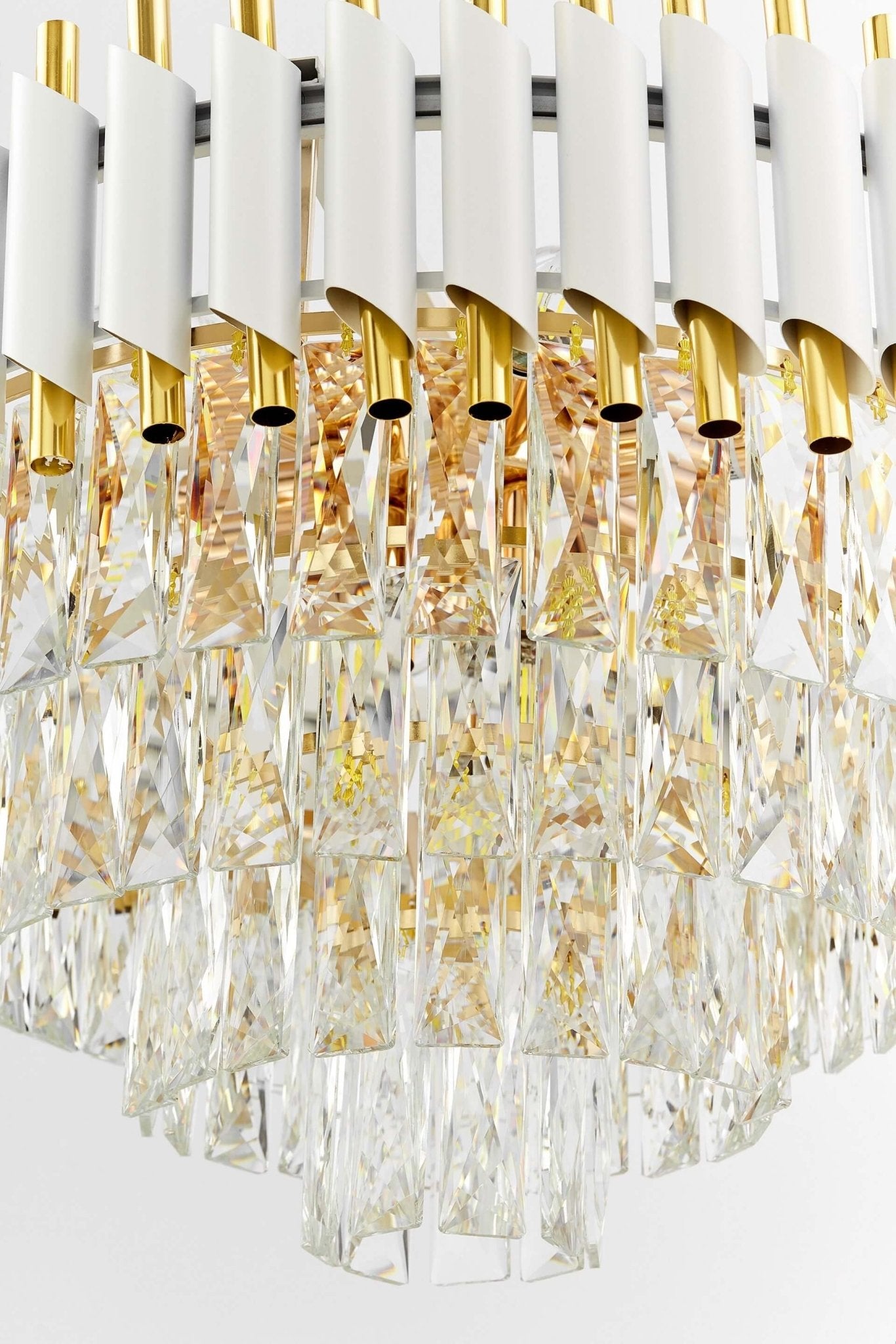 CLASSIC MAZINI D50 WHITE - GOLD CRYSTAL CHANDELIER - LuminaLux
