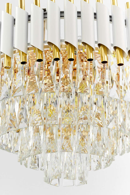 CLASSIC MAZINI D50 WHITE - GOLD CRYSTAL CHANDELIER - LuminaLux
