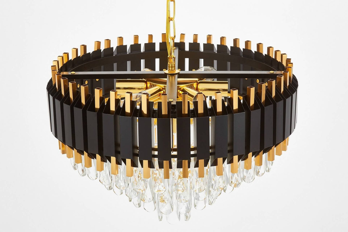 CLASSIC RIVO D50 BLACK AND GOLD CRYSTAL CHANDELIER - LuminaLux