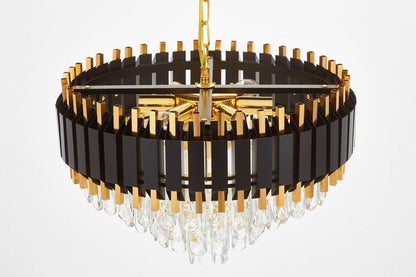 CLASSIC RIVO D50 BLACK AND GOLD CRYSTAL CHANDELIER - LuminaLux