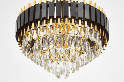 CLASSIC RIVO D50 BLACK AND GOLD CRYSTAL CHANDELIER - LuminaLux
