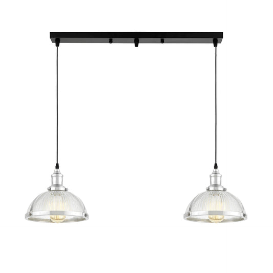 DOUBLE LOFT CHROME PENDANT LAMP BRICO W2 - LuminaLux