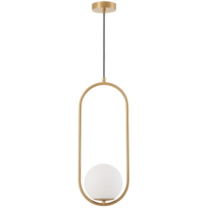 MODERNE PENDELLEUCHTE AUS GEBÜRSTETEM GOLD VERO 1B