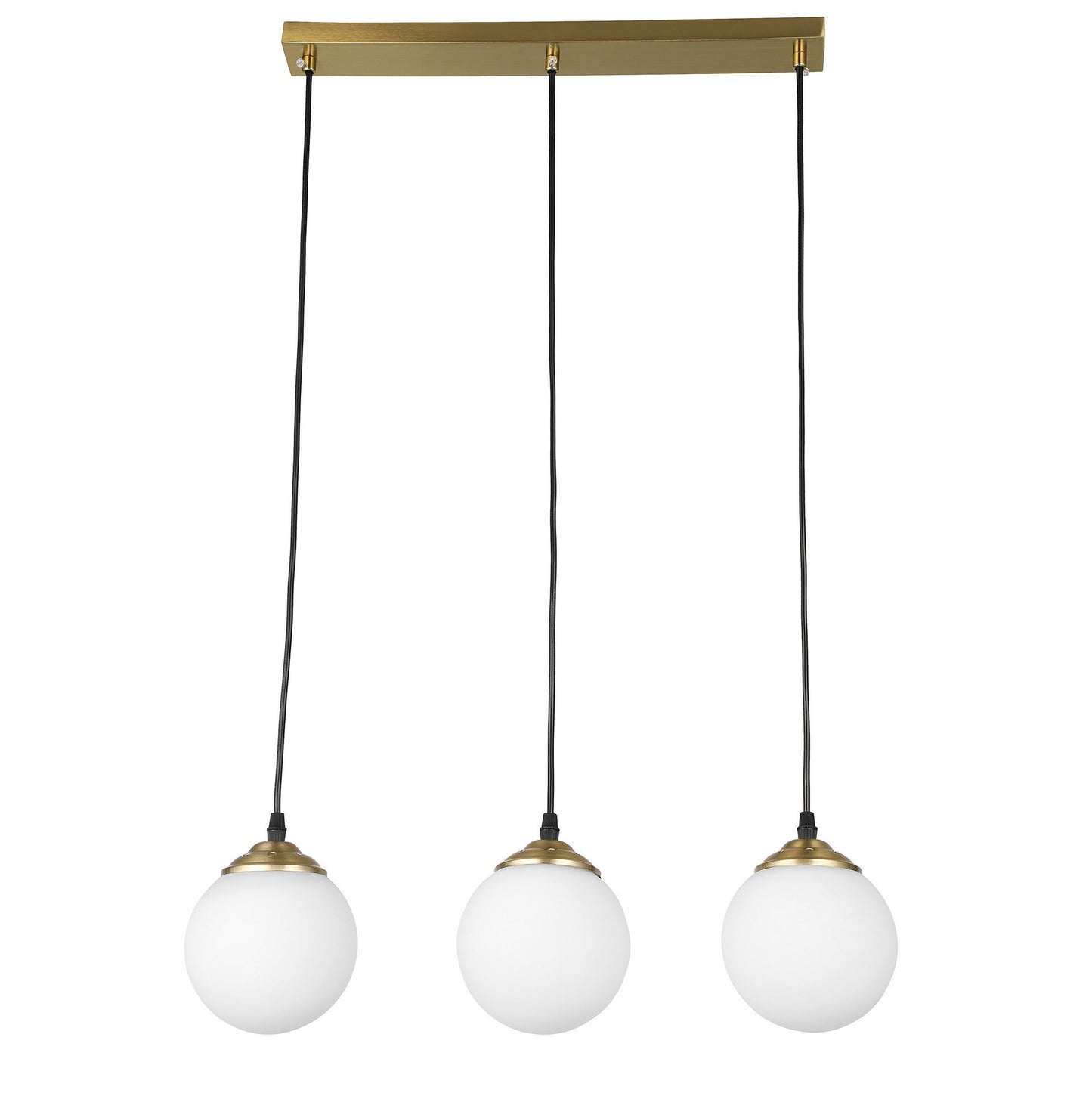 MODERNE DREIFACH-PENDELLEUCHTE GEBÜRSTETES GOLD FINO W3