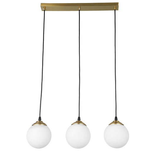 MODERN TRIPLE PENDANT LAMP BRUSHED GOLD FINO W3