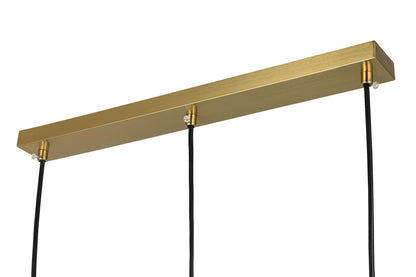MODERNE DREIFACH-PENDELLEUCHTE GEBÜRSTETES GOLD FINO W3