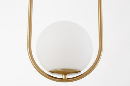 MODERNE PENDELLEUCHTE AUS GEBÜRSTETEM GOLD VERO 1B