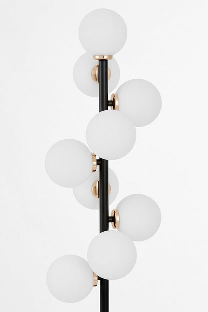 FLOOR STANDING LAMP BLACK AND GOLD PETRICA W9 - LuminaLux