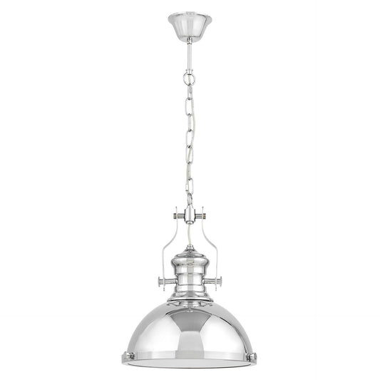 INDUSTRIAL LOFT CHROME PENDANT LAMP ETTORE - LuminaLux