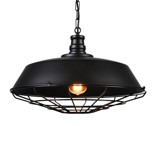 INDUSTRIAL LOFT PENDANT LAMP BLACK ARIGIO D45 - LuminaLux