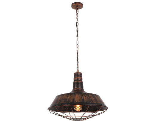 INDUSTRIAL LOFT PENDANT LAMP OLD BRASS ARIGIO D35 - LuminaLux