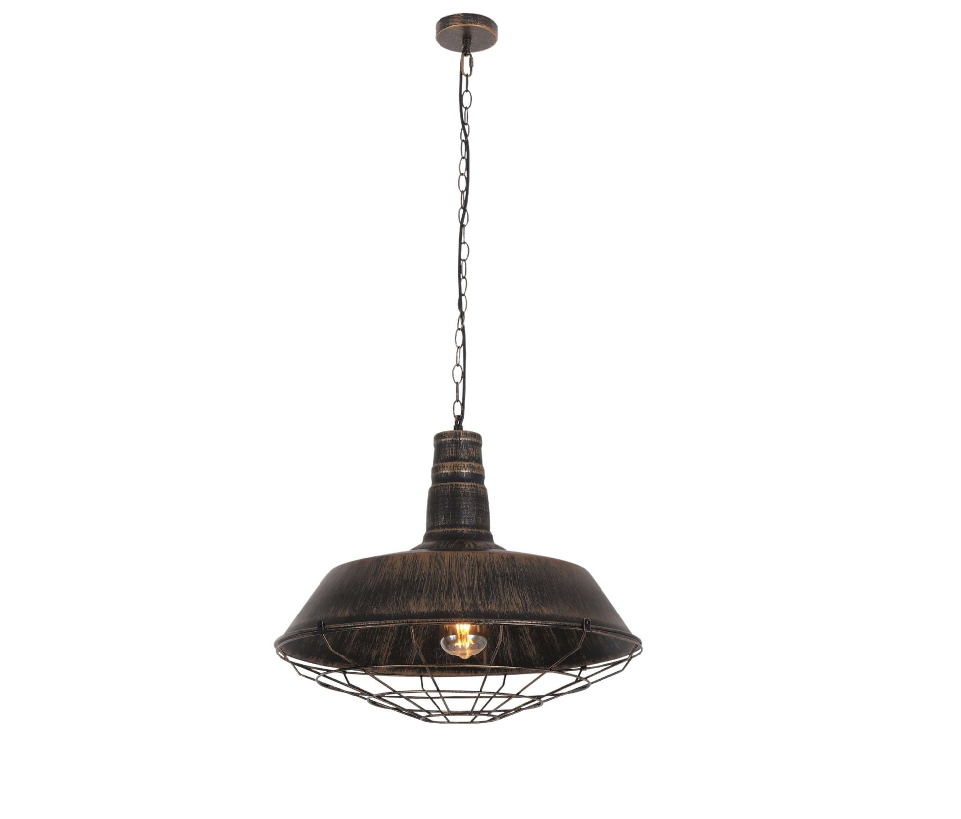 INDUSTRIAL LOFT PENDANT LAMP OLD GOLD ARIGIO D35 - LuminaLux