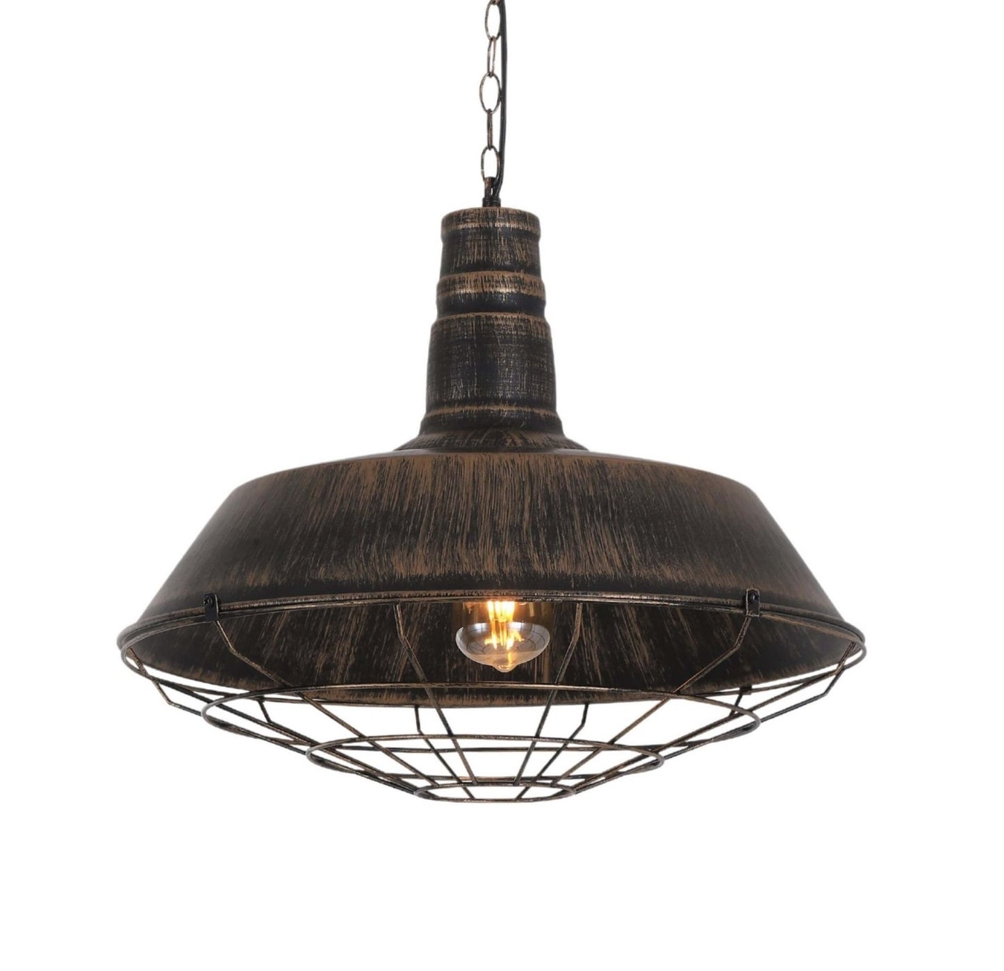 INDUSTRIAL LOFT PENDANT LAMP OLD GOLD ARIGIO D35 - LuminaLux