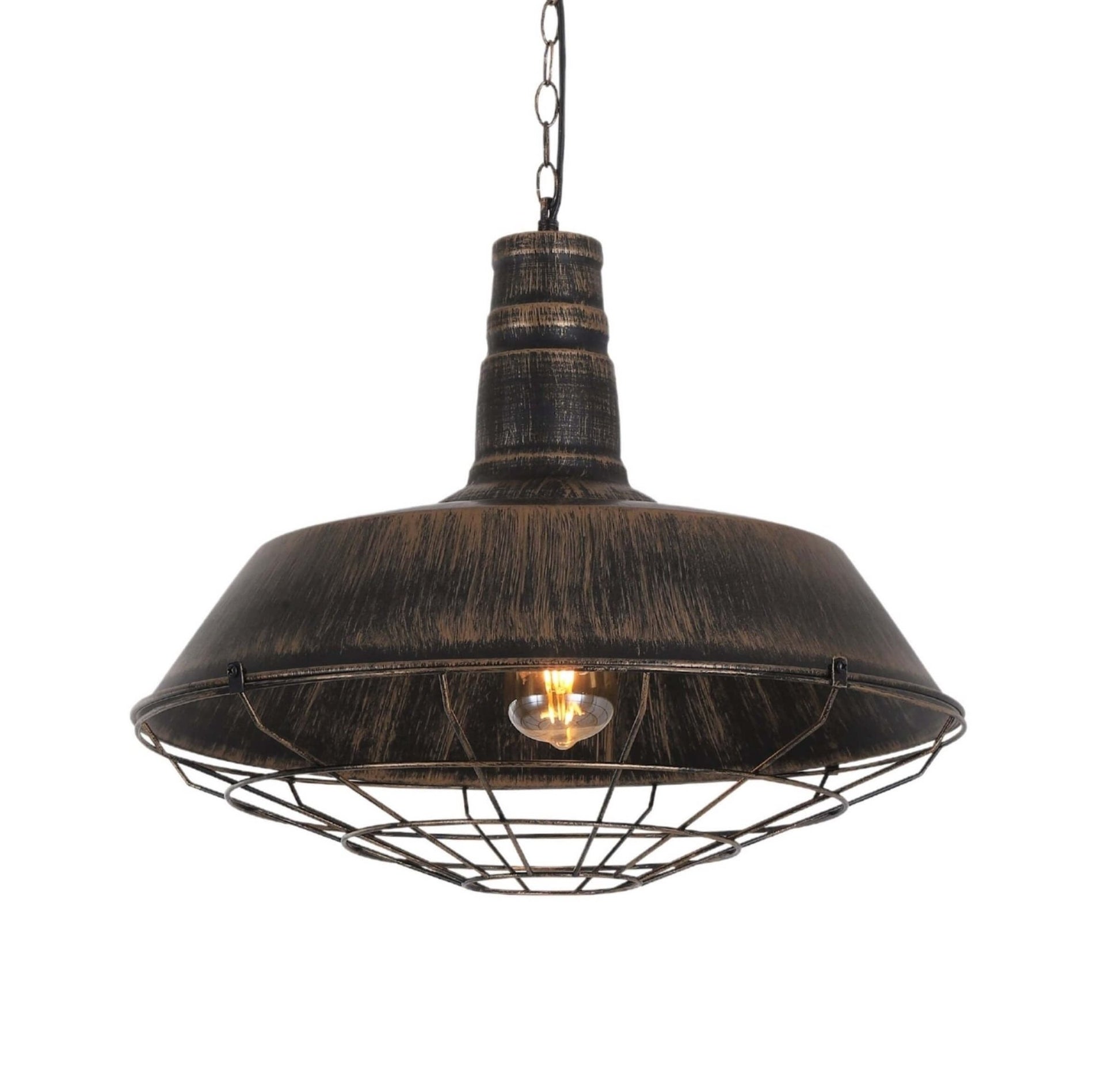 INDUSTRIAL LOFT PENDANT LAMP OLD GOLD ARIGIO D35 - LuminaLux