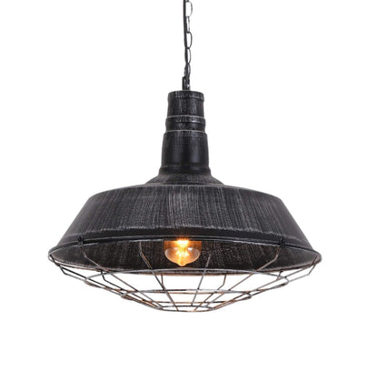 INDUSTRIAL LOFT PENDANT LAMP OLD SILVER ARIGIO D45 - LuminaLux
