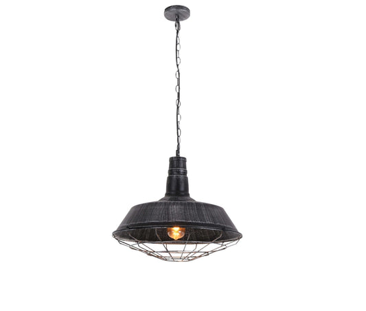 INDUSTRIAL LOFT PENDANT LAMP OLD SILVER ARIGIO D45 - LuminaLux