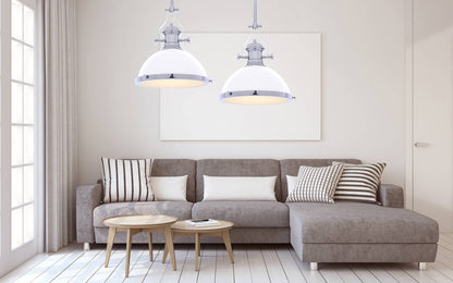 INDUSTRIAL LOFT PENDANT LAMP WHITE ETTORE - LuminaLux